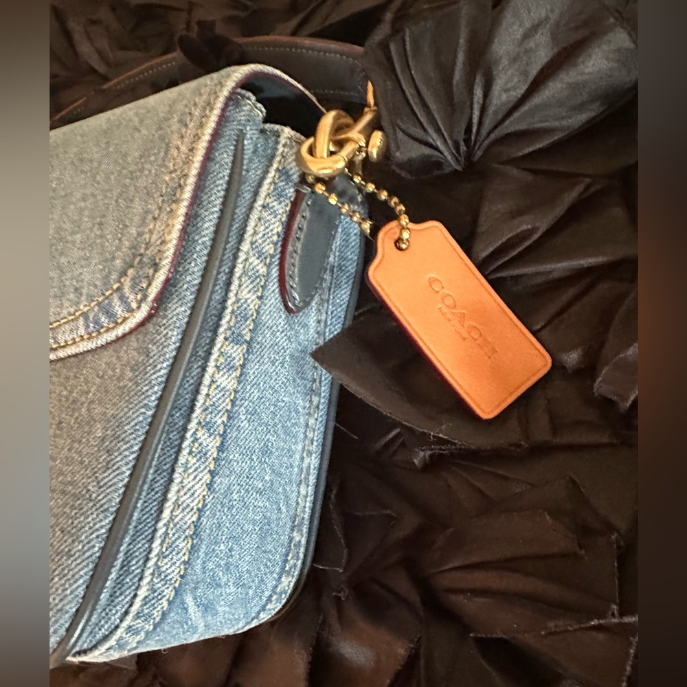 Coach Cassie Mini Blue Denim Crossbody - Picture 11 of 13